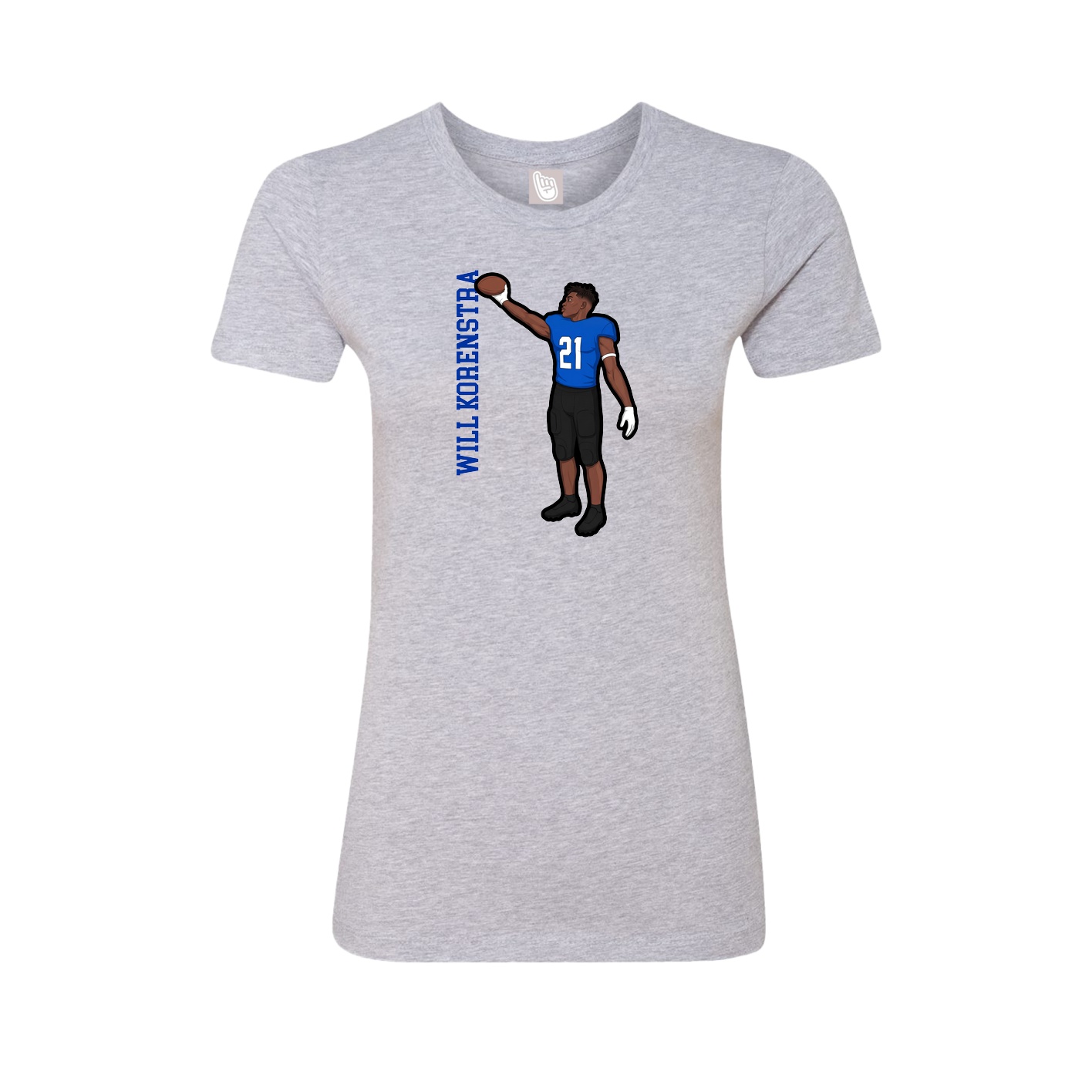 Womens Tee — Name Vertical in Grey