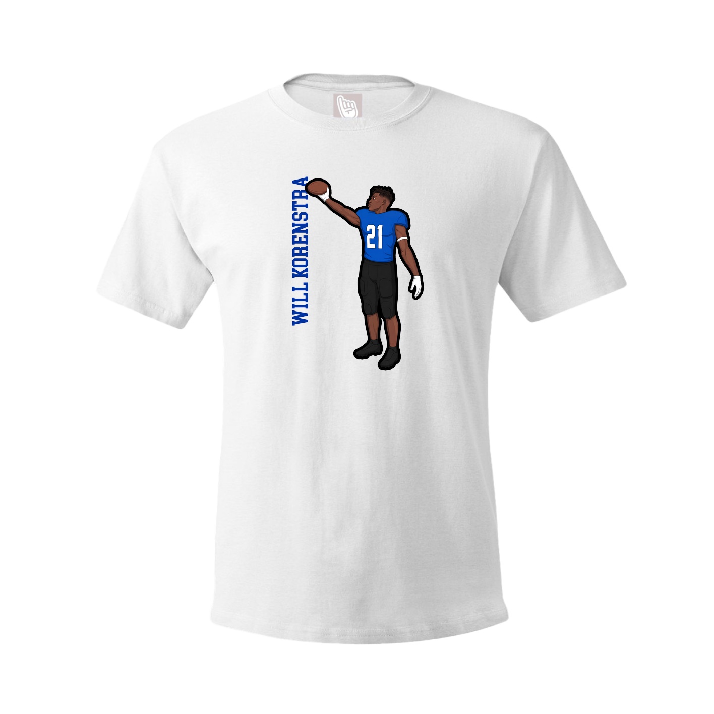 Youth Tee — Name Vertical in White