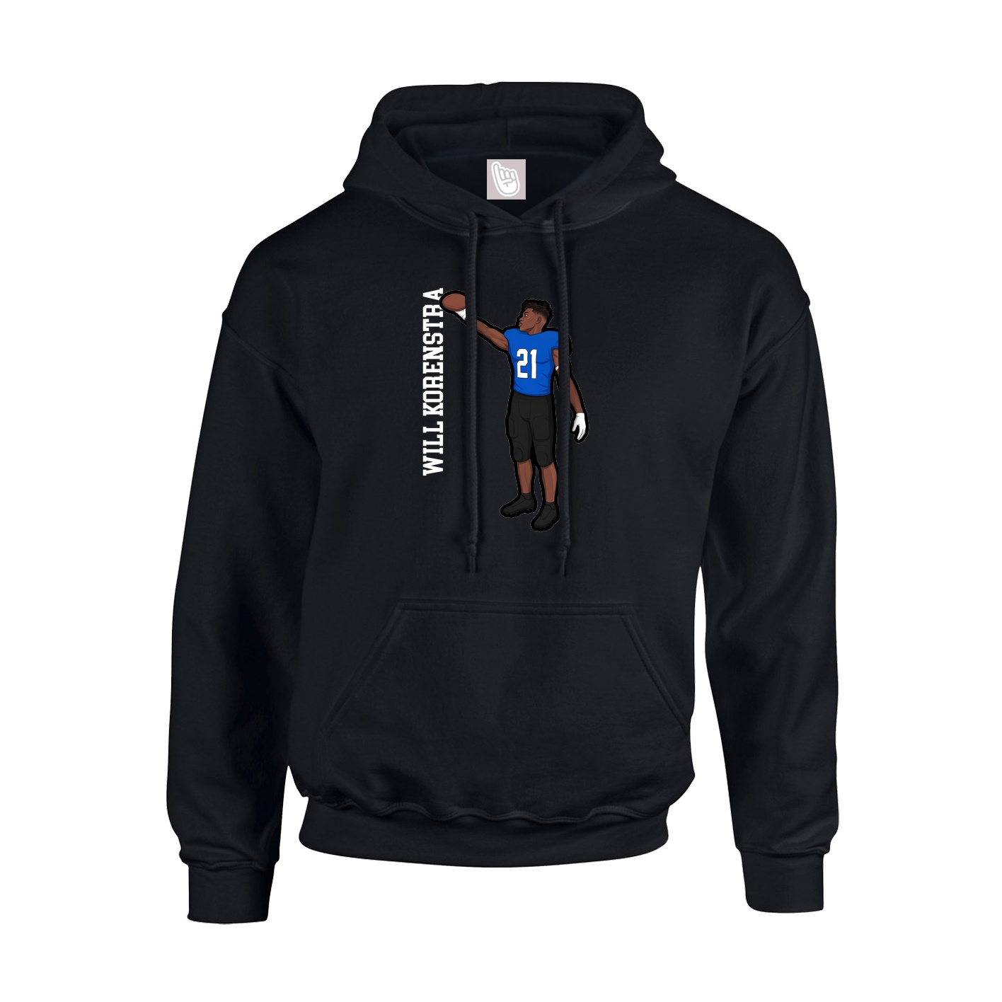 Youth Hoodie — Name Vertical in Black
