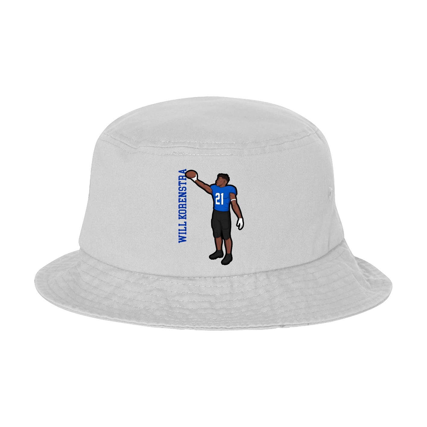 Bucket Cap — Name Vertical in White