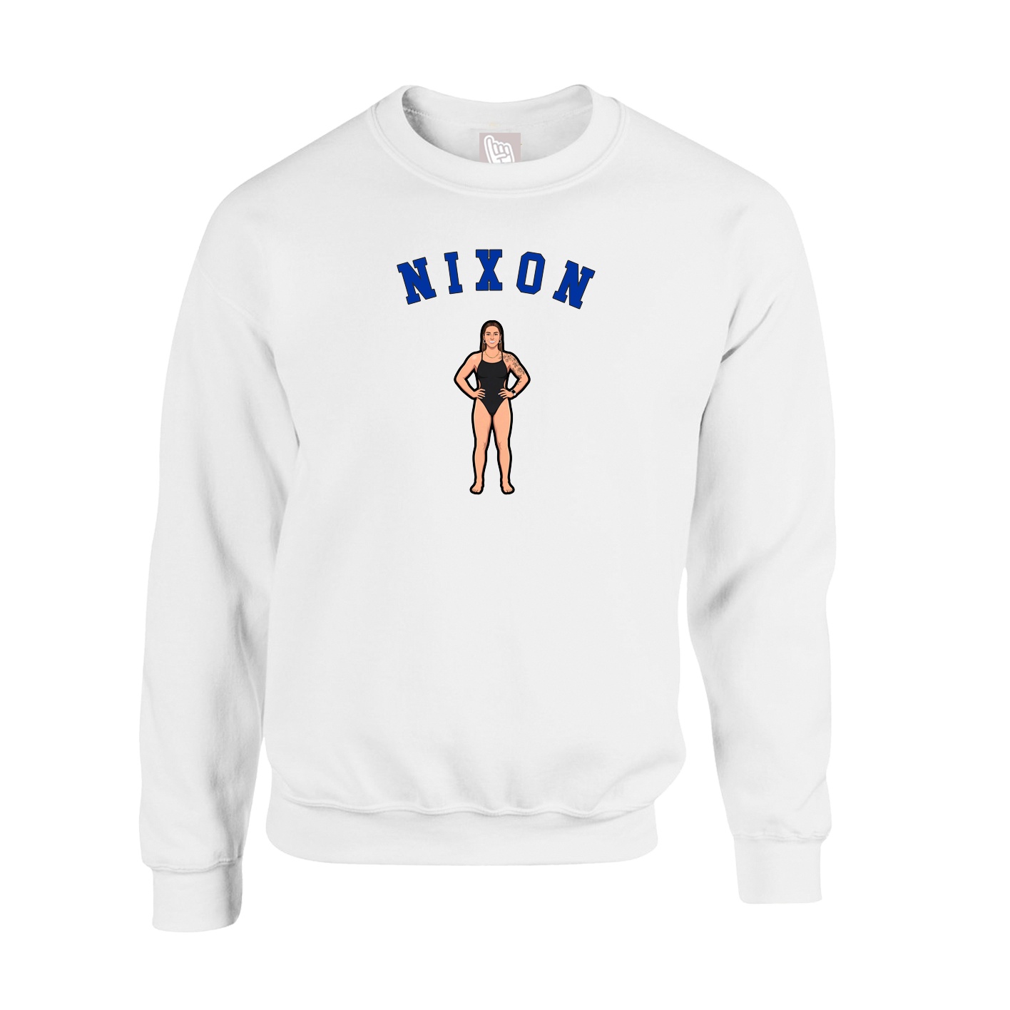 Fleece Crew — Shirsey Arch in White