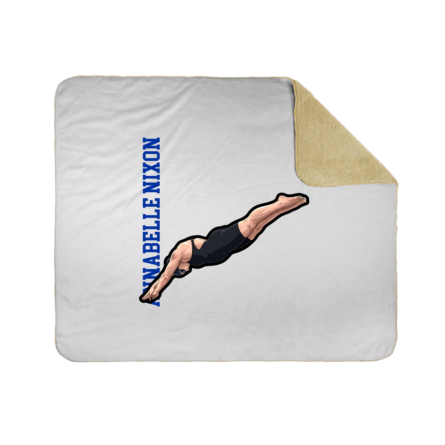 Throw Blanket — Name Vertical in White