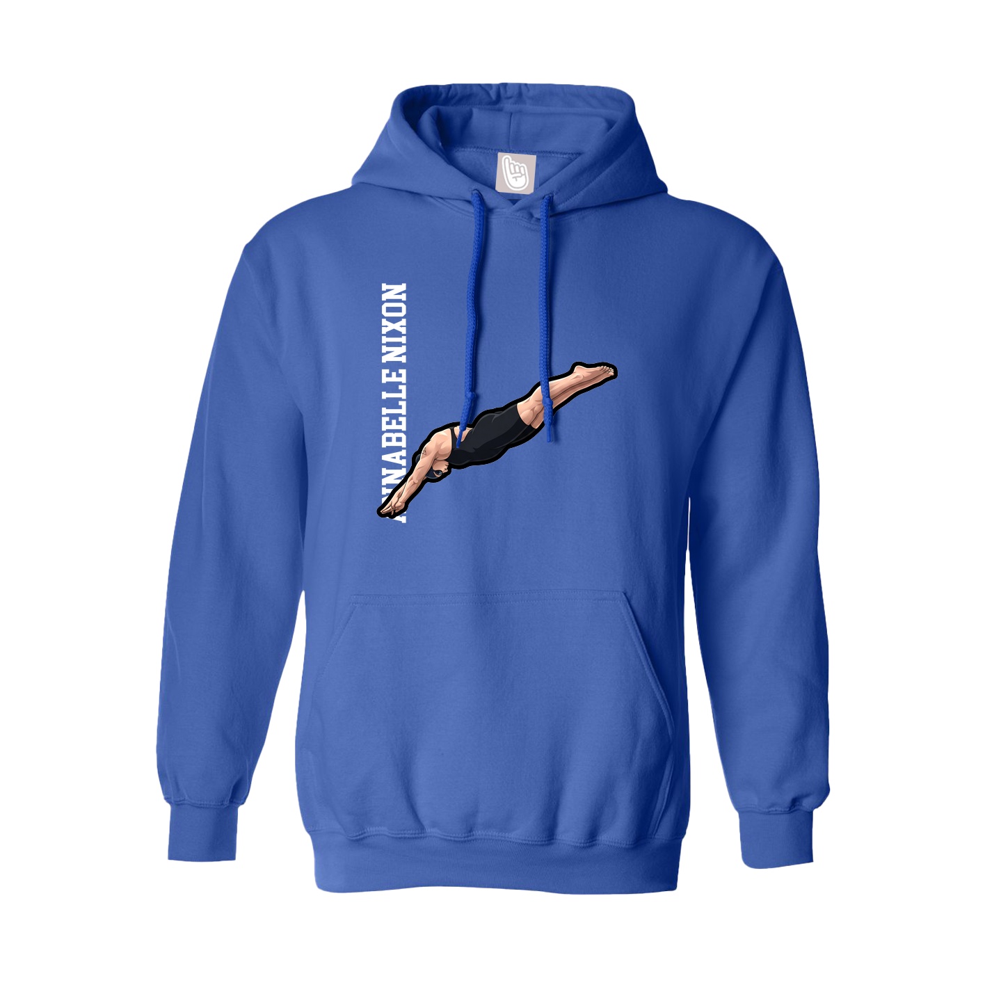 Youth Hoodie — Name Vertical in Royal