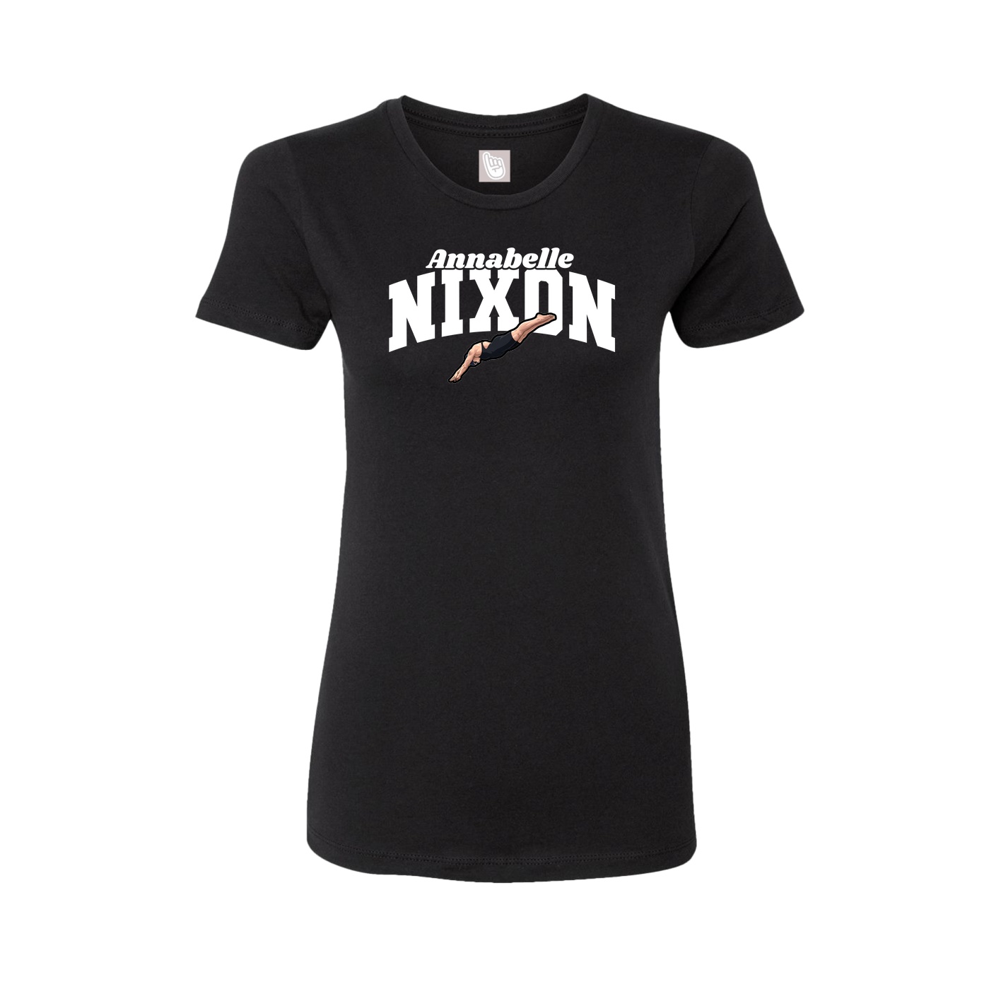 Fitted Women's Tee — Signature Arch in Black