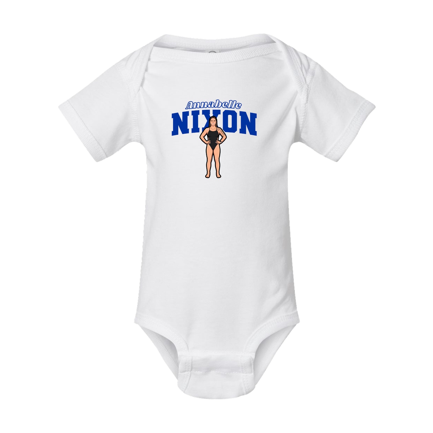 Baby Onesie — Name Arch in White