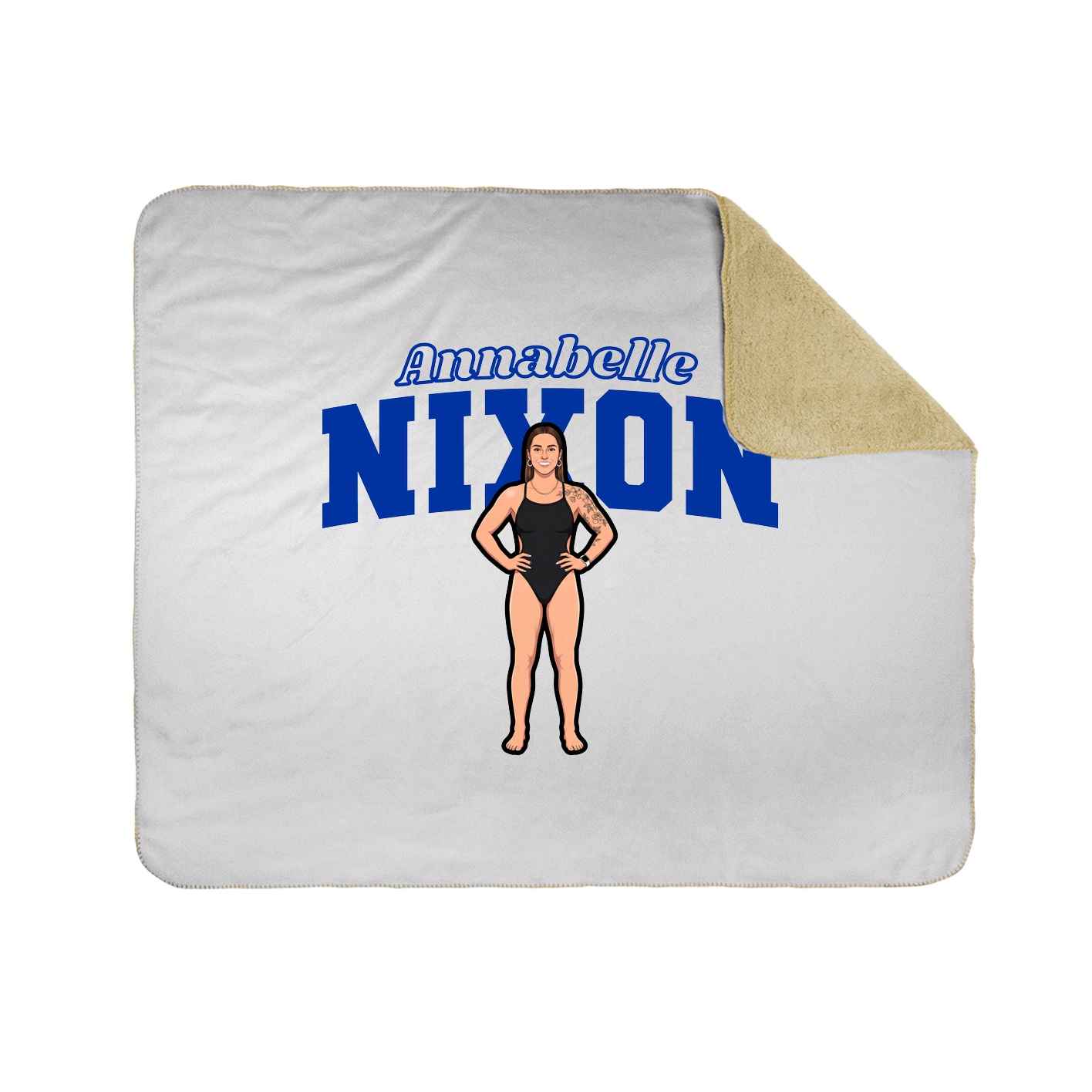 Throw Blanket — Name Arch in White