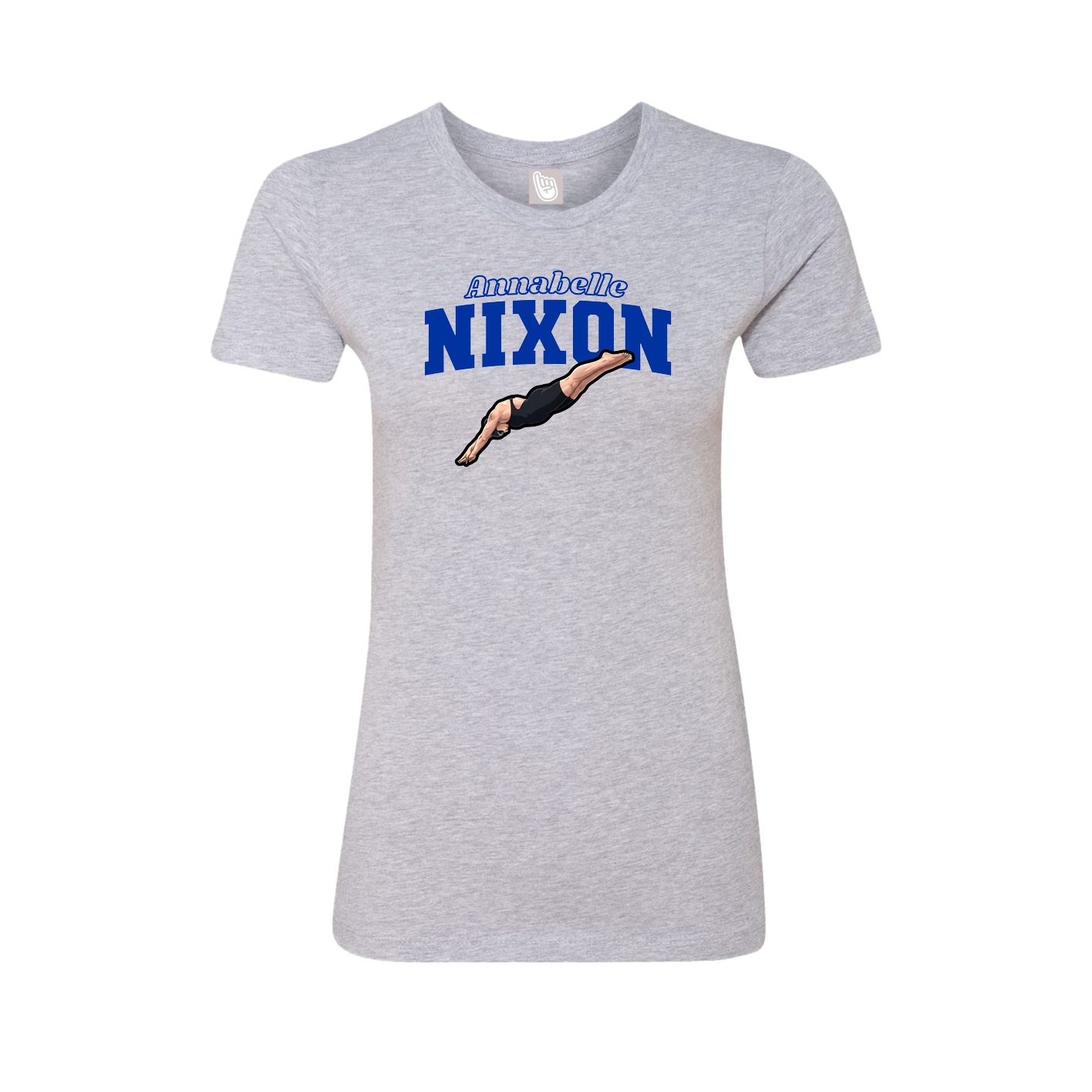 Fitted Women's Tee — Name Arch in Grey