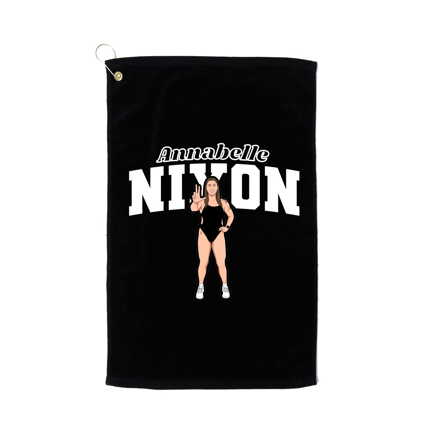 Golf Towel — Name Arch in Black