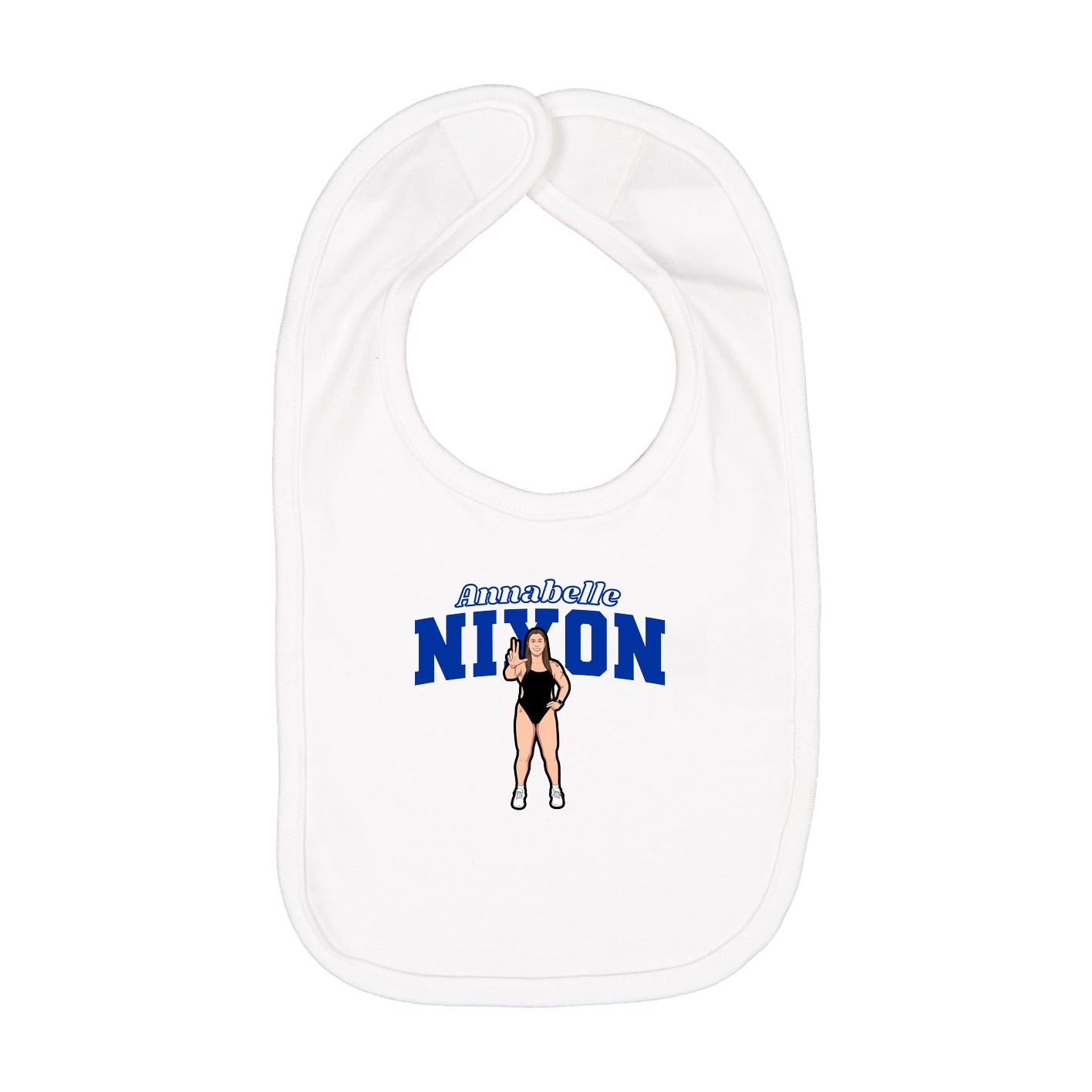 Infant Bib — Name Arch in White