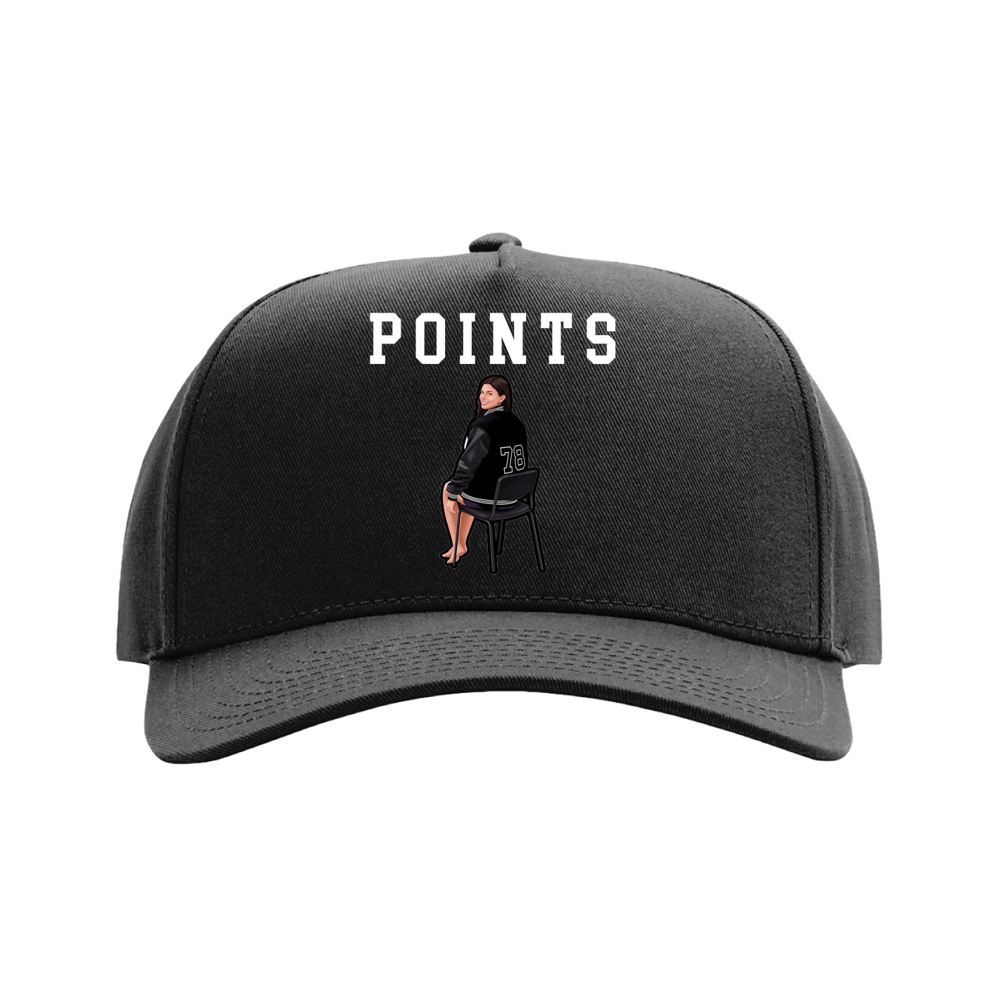 Full Fabric Five-Panel Champ Cap — Shirsey in Black