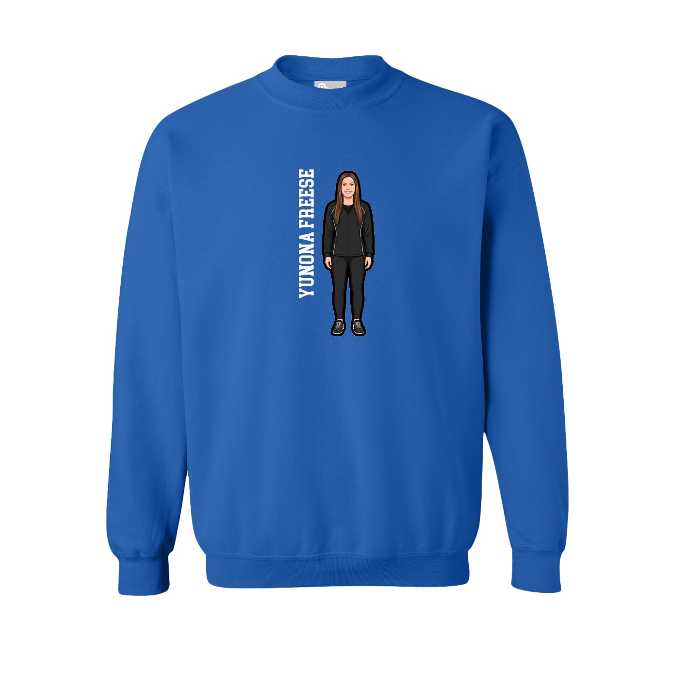 Fleece Crew — Name Vertical in Royal
