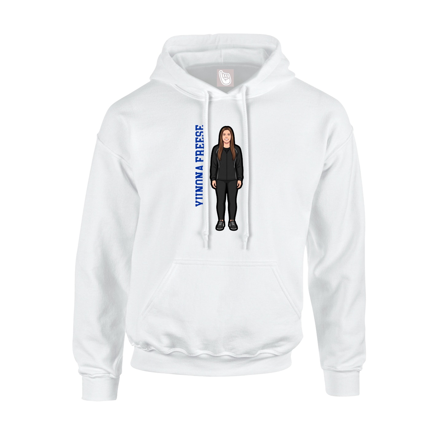 Youth Hoodie — Name Vertical in White