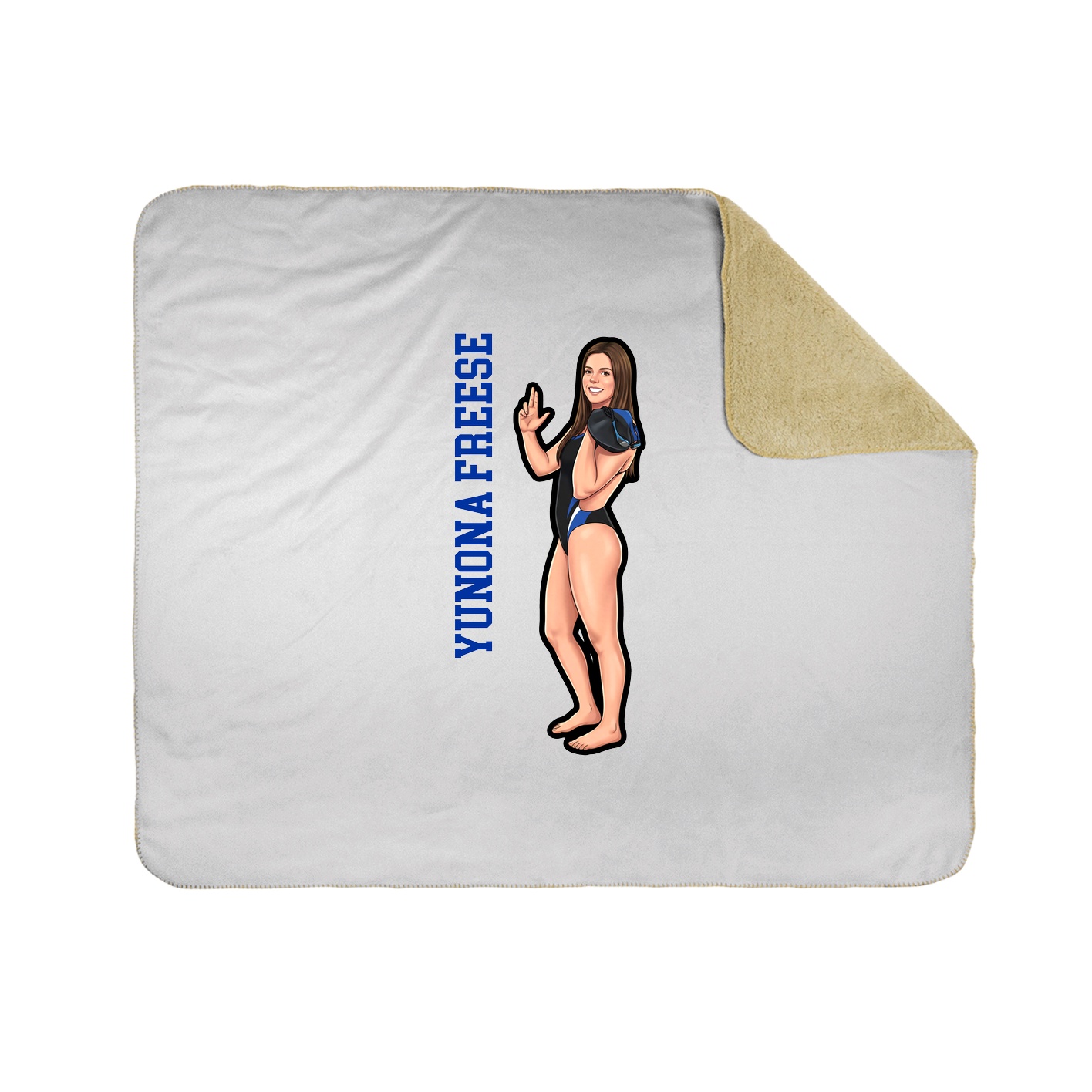 Throw Blanket — Name Vertical in White
