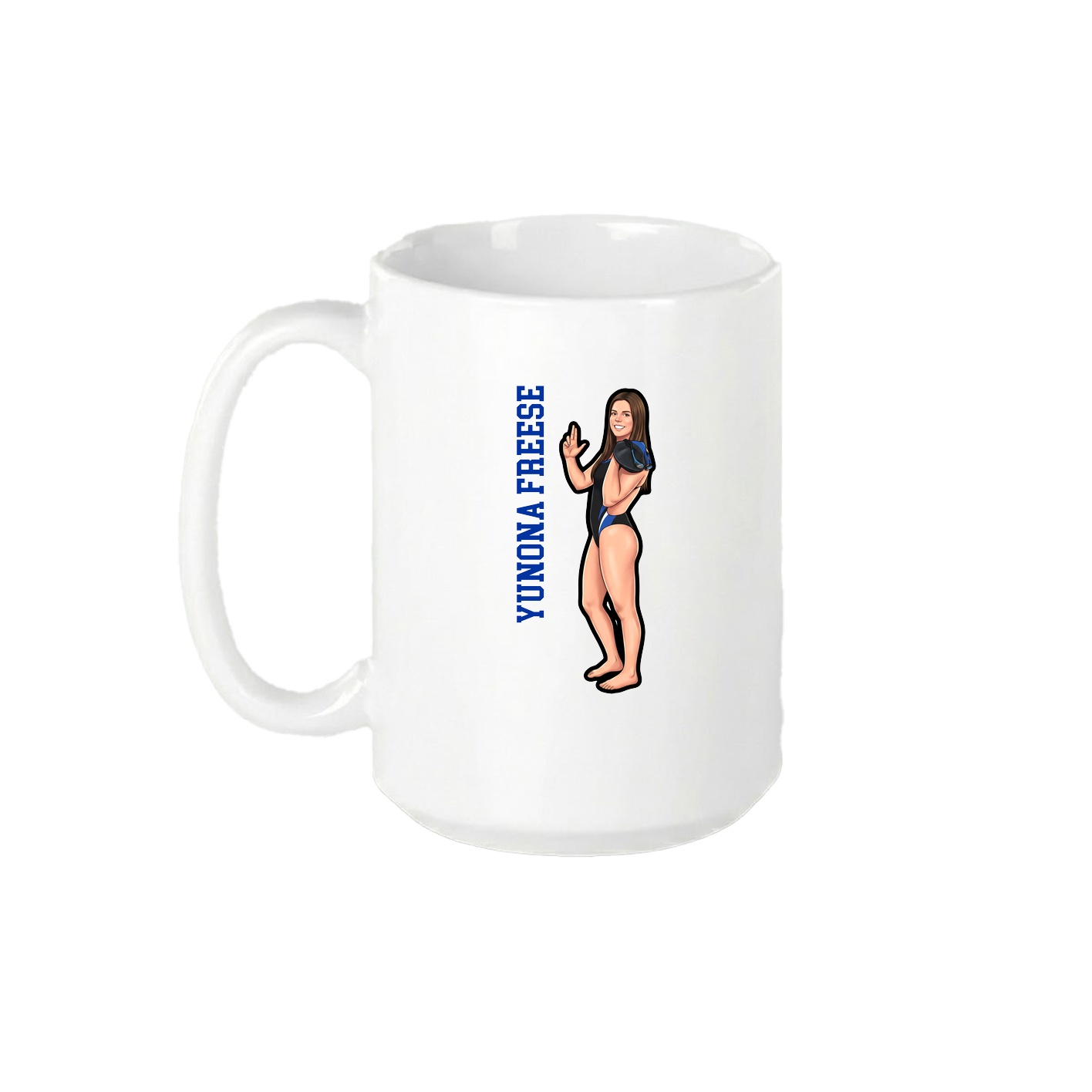 15oz Coffee Mug — Name Vertical in White