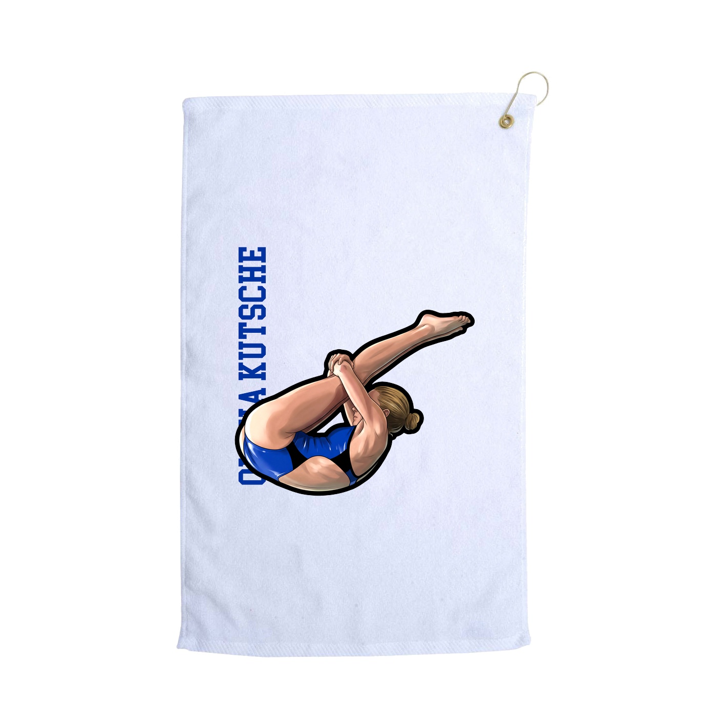Golf Towel — Name Vertical in White