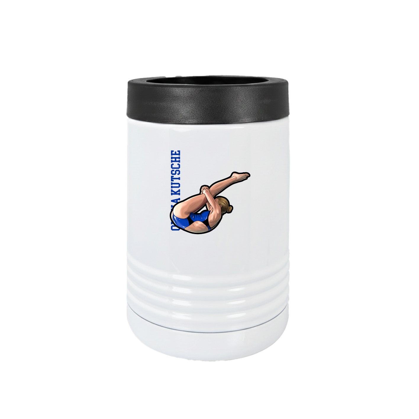 Beverage Holder — Name Vertical in White