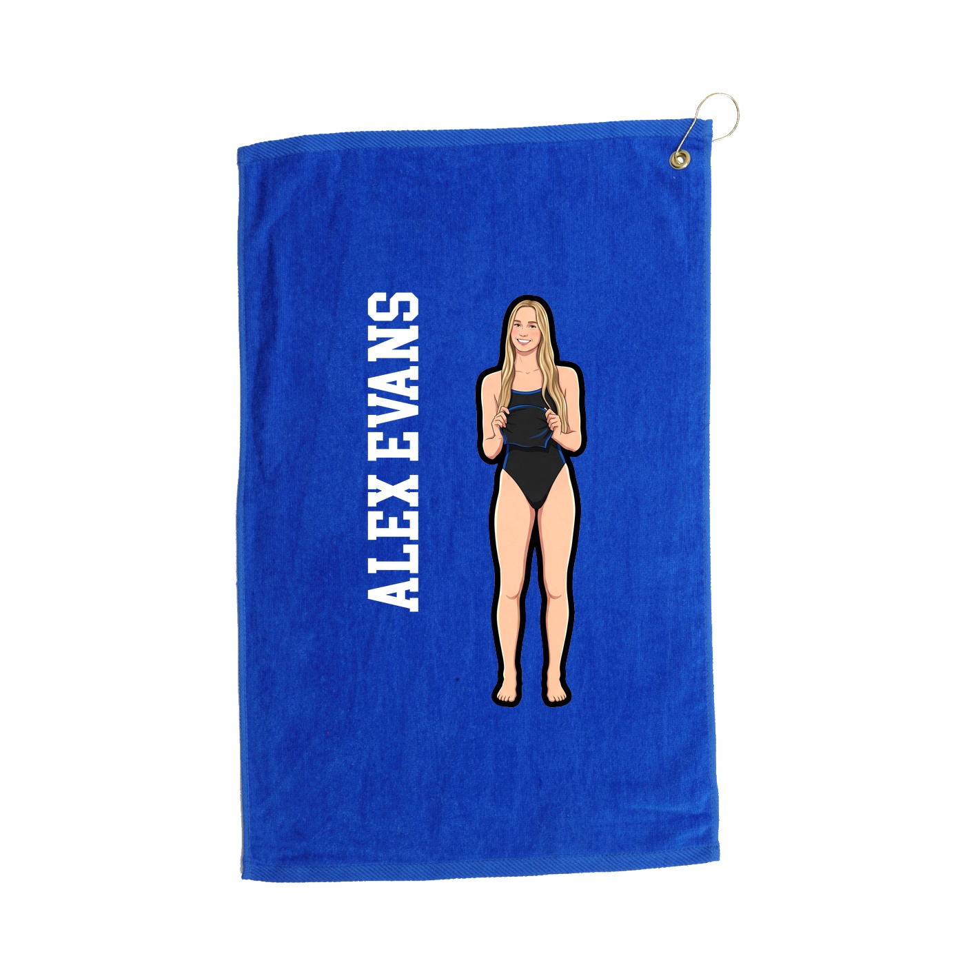Golf Towel — Name Vertical in Royal