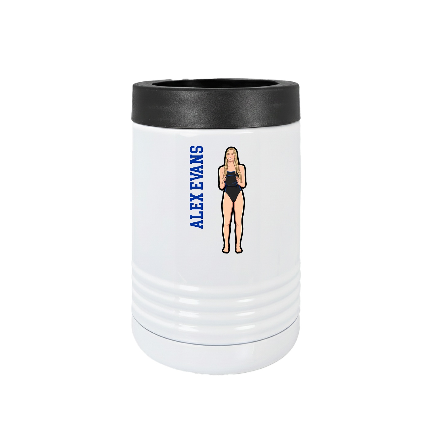 Beverage Holder — Name Vertical in White
