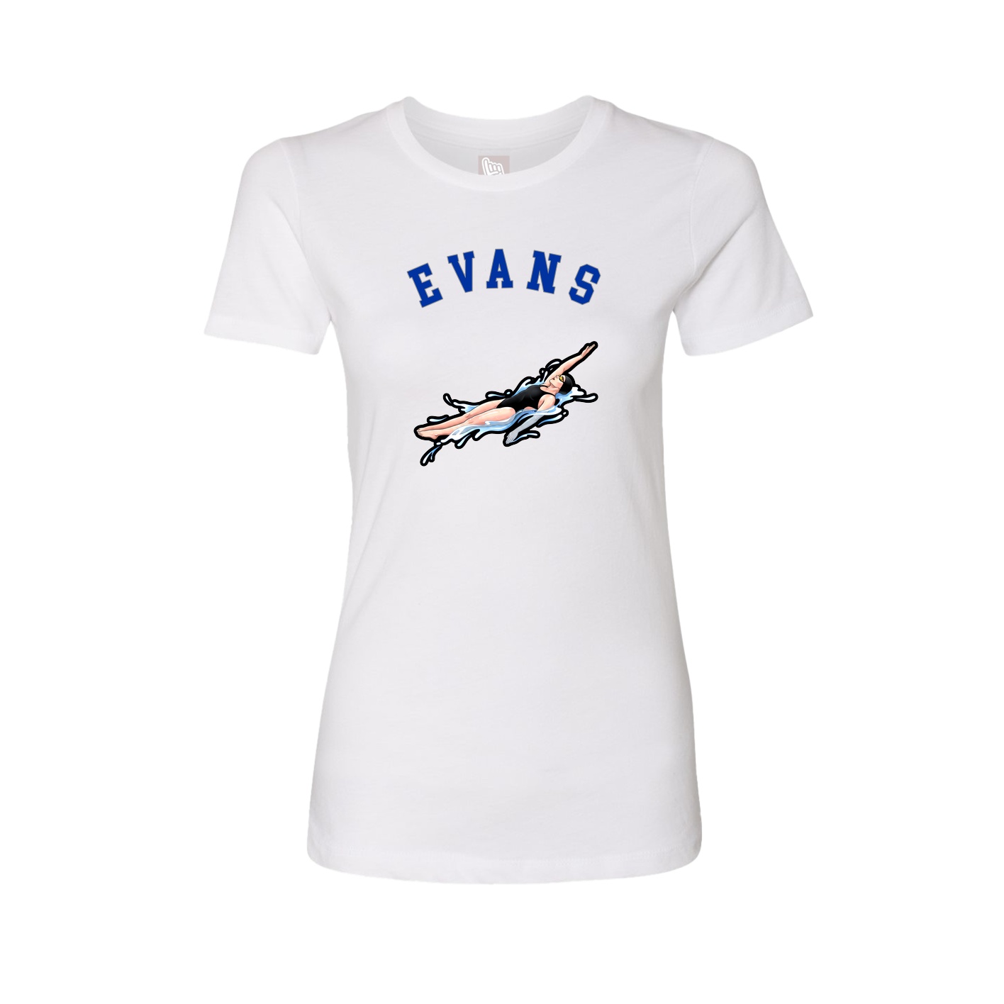 Fitted Women's Tee — Shirsey Arch in White