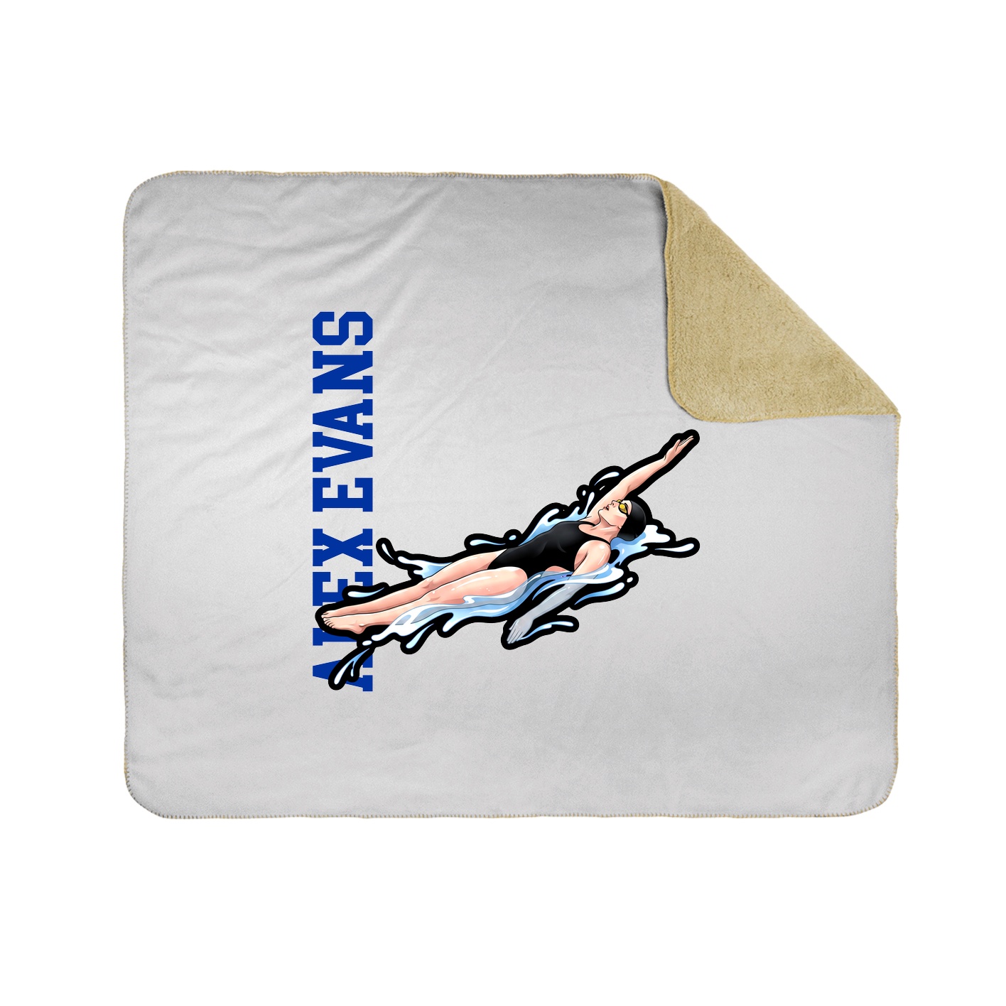 Throw Blanket — Name Vertical in White