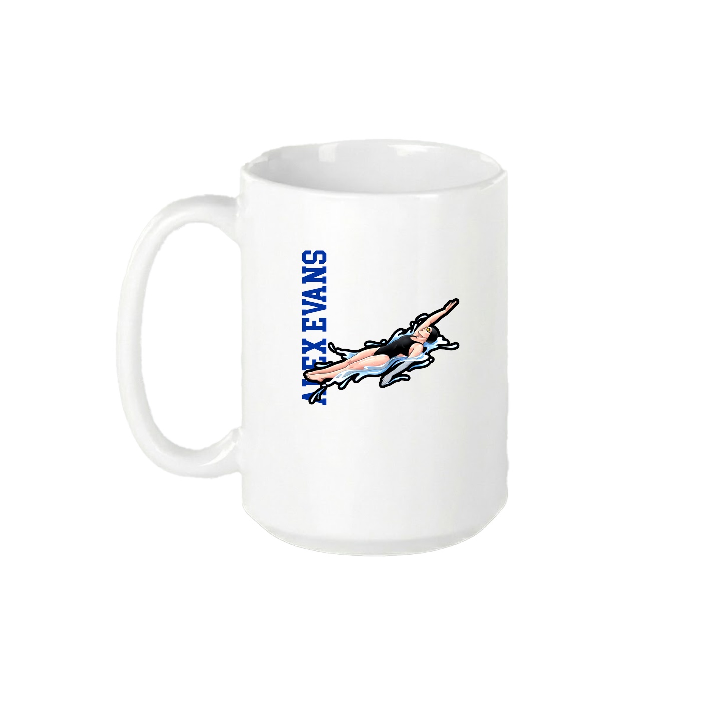 15oz Coffee Mug — Name Vertical in White