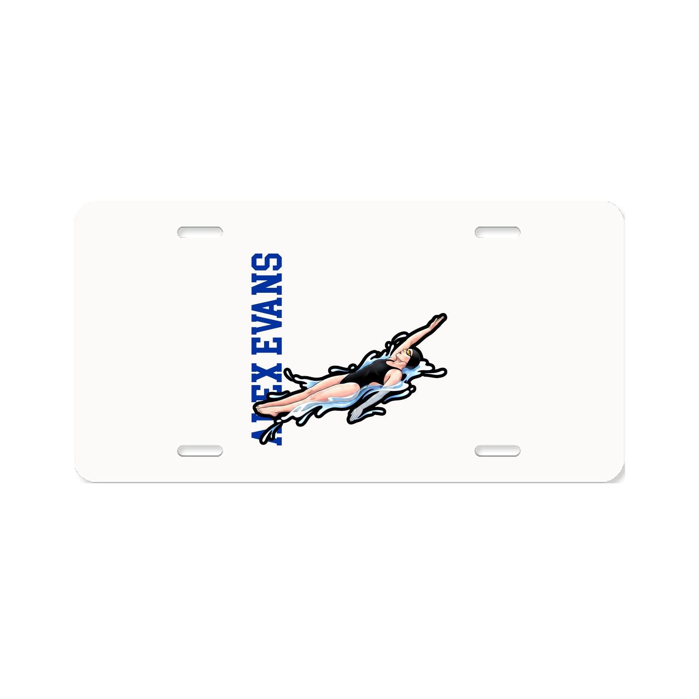 License Plate — Name Vertical in Classic