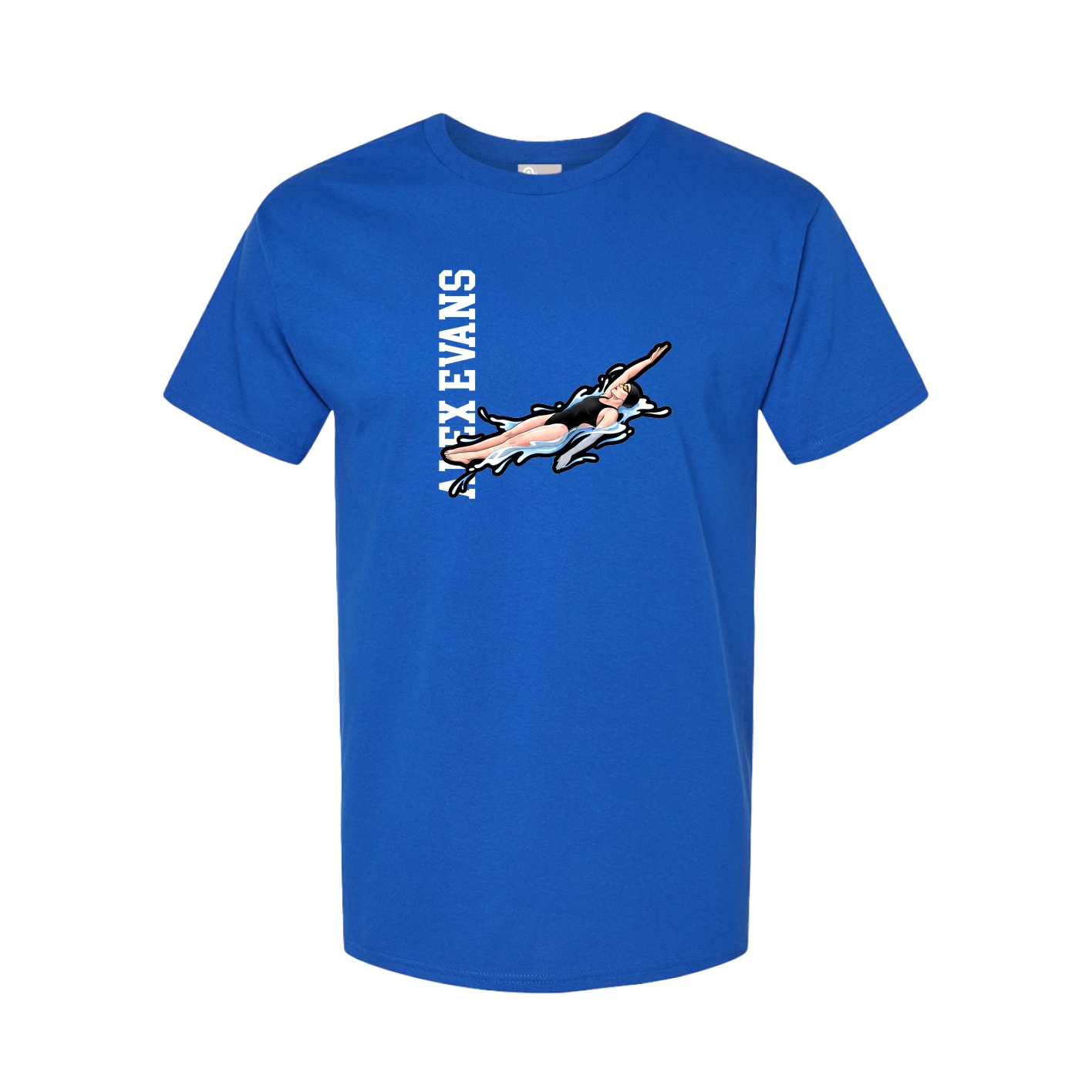 Youth Tee — Name Vertical in Royal