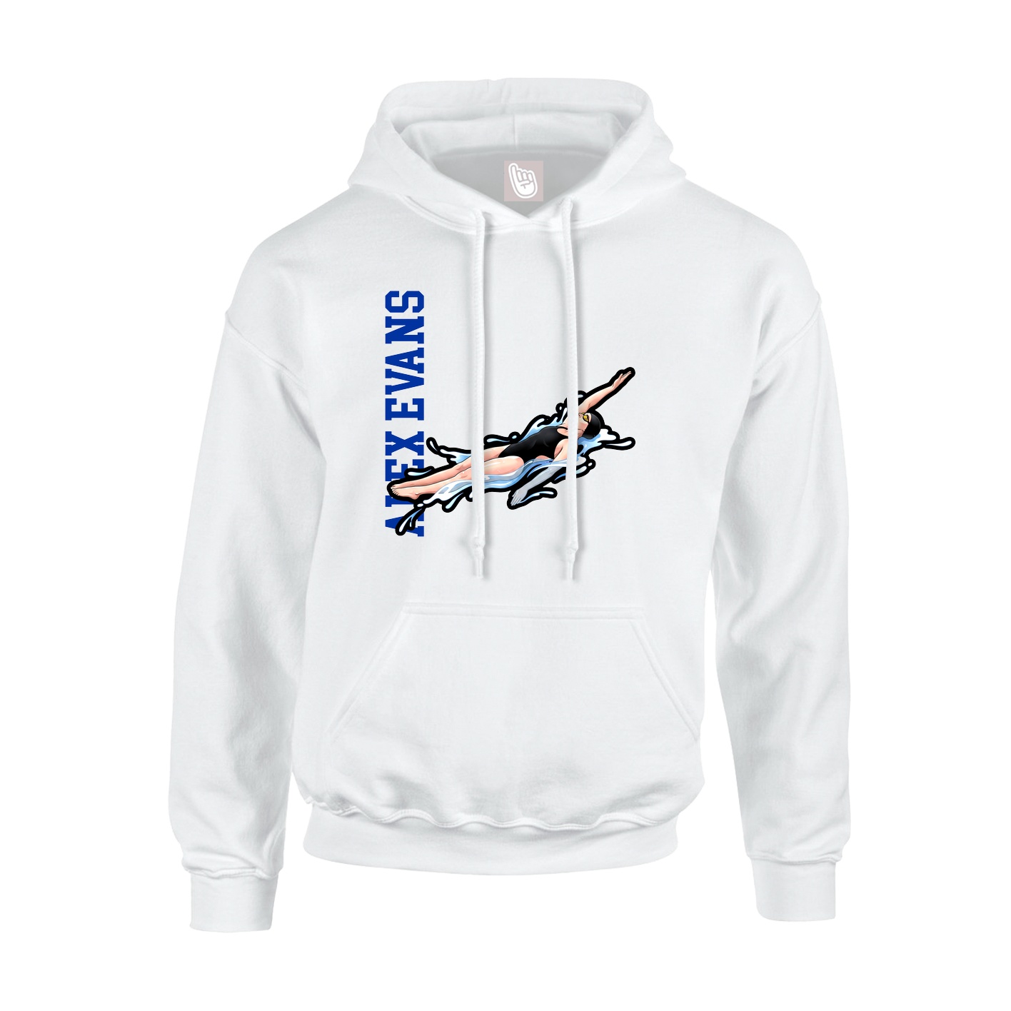 Hoodie — Name Vertical in White