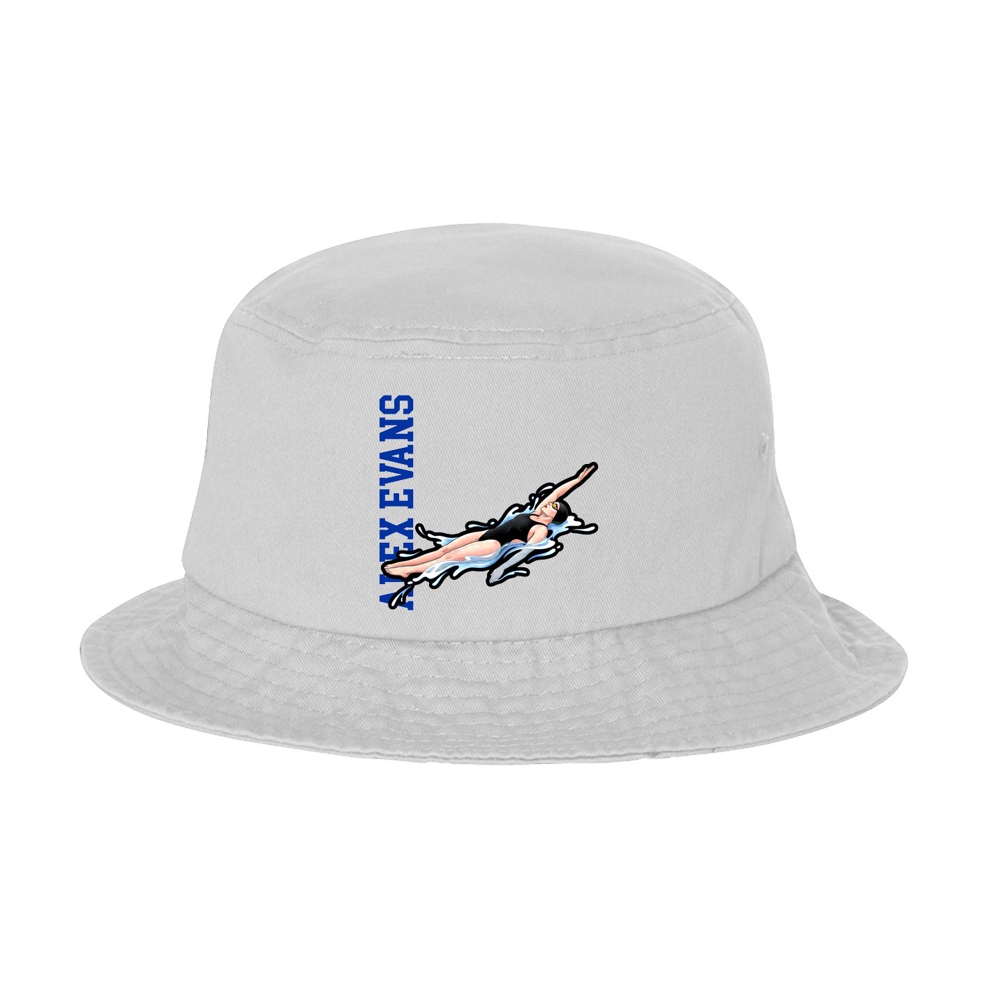 Bucket Cap — Name Vertical in White