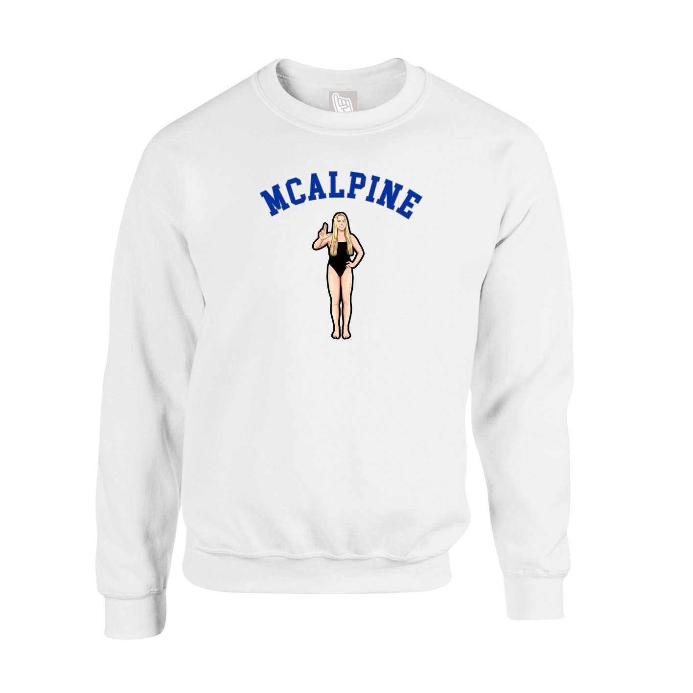 Fleece Crew — Shirsey Arch in White