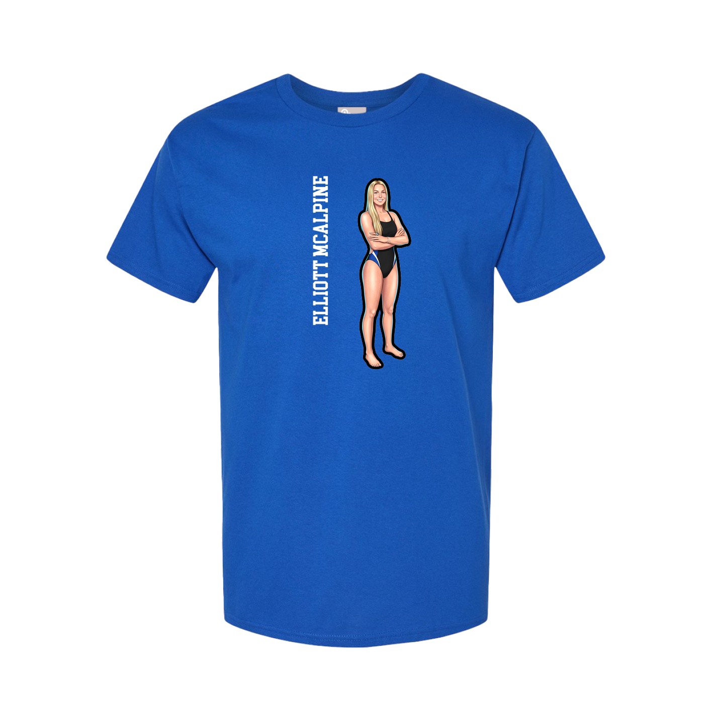 Youth Tee — Name Vertical in Royal