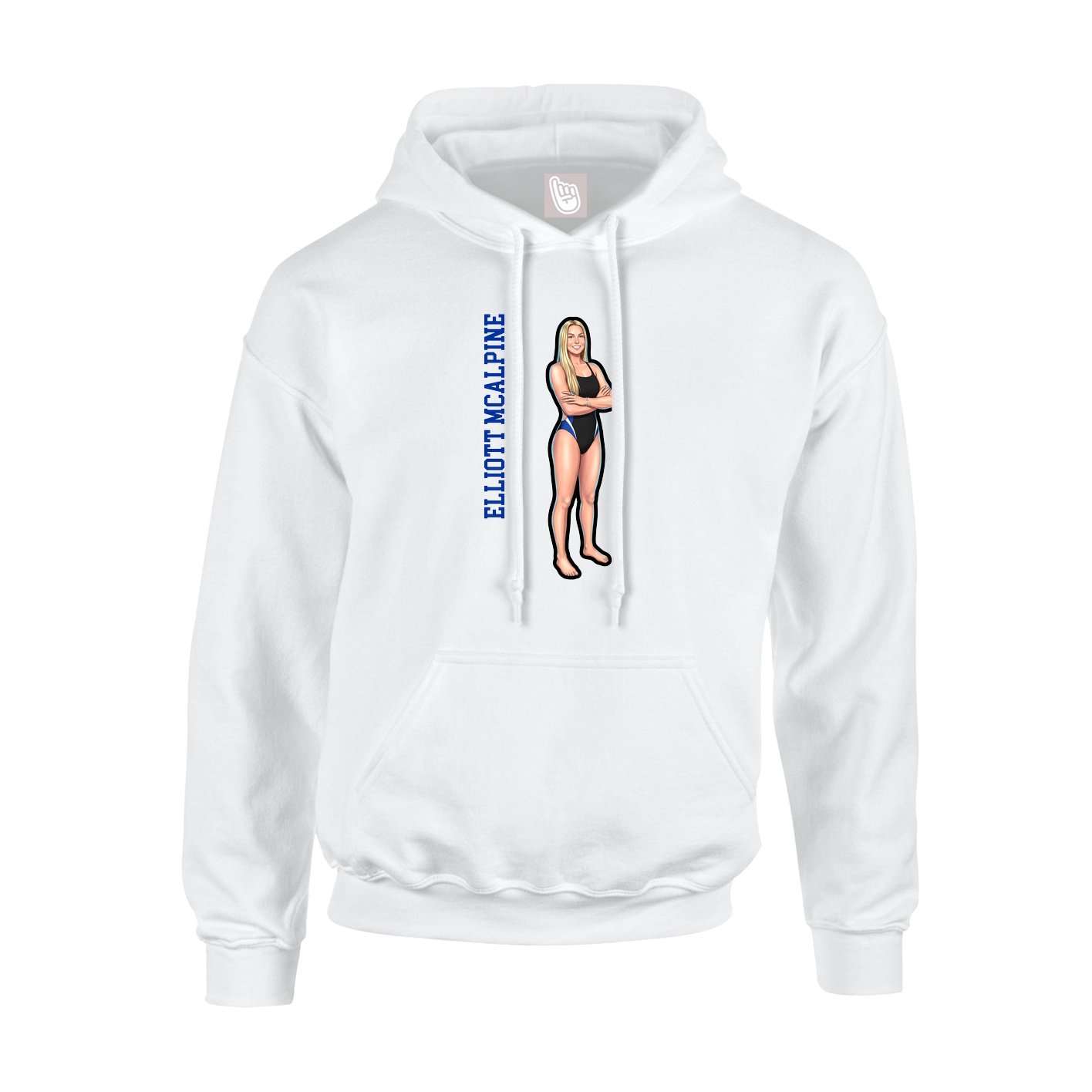 Youth Hoodie — Name Vertical in White