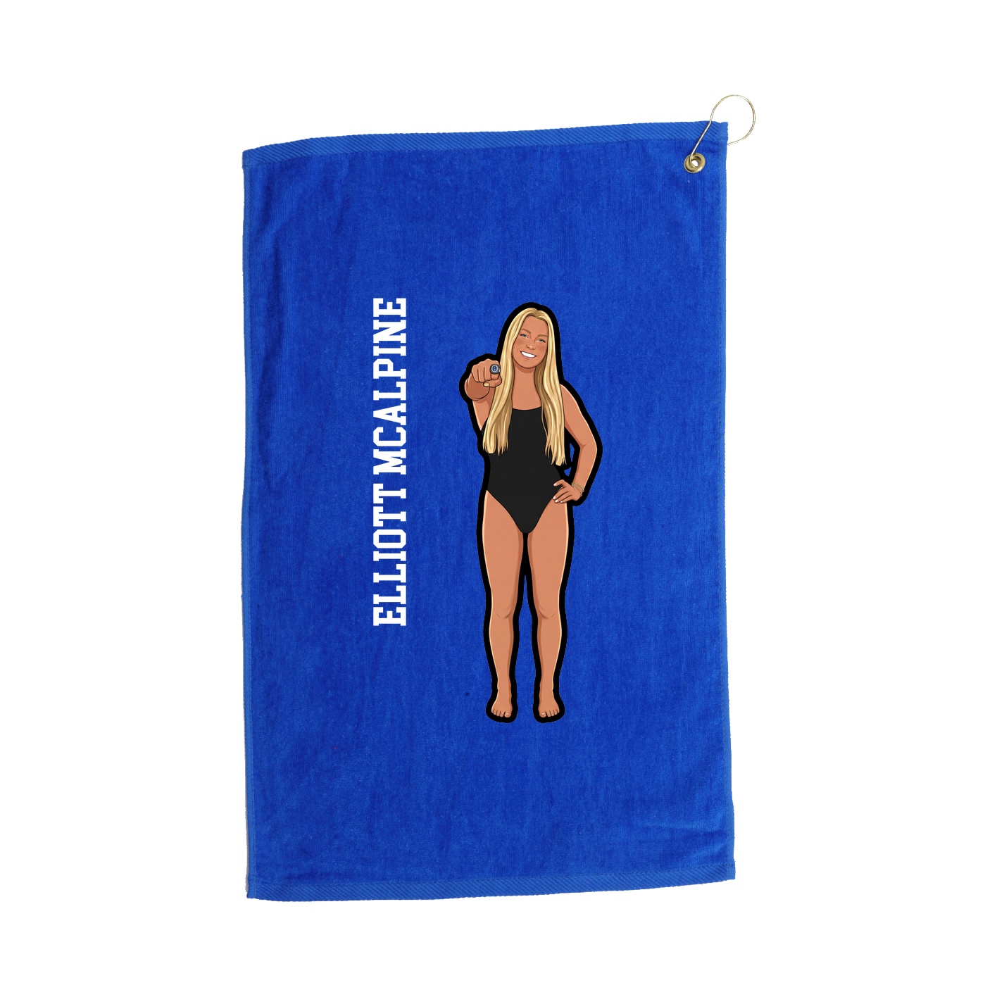 Golf Towel — Name Vertical in Royal