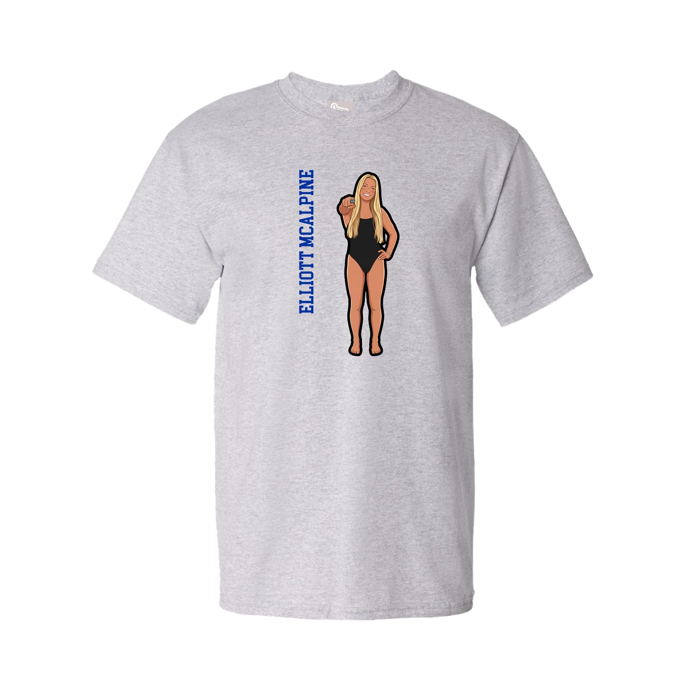 Youth Tee — Name Vertical in Grey