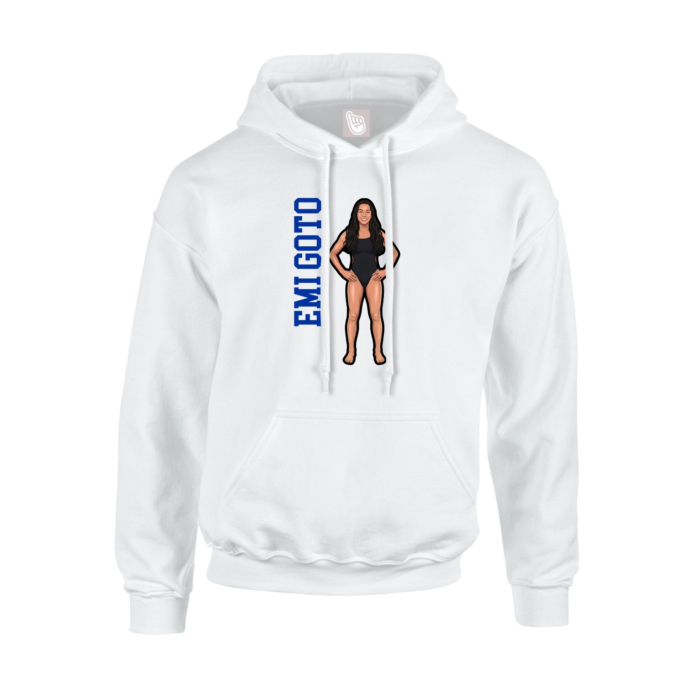 Youth Hoodie — Name Vertical in White