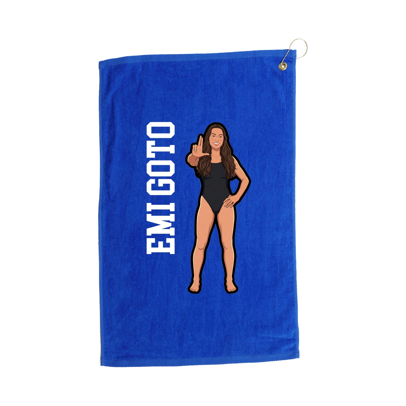 Golf Towel — Name Vertical in Royal