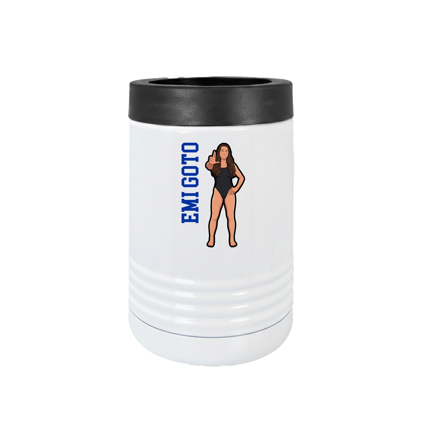 Beverage Holder — Name Vertical in White