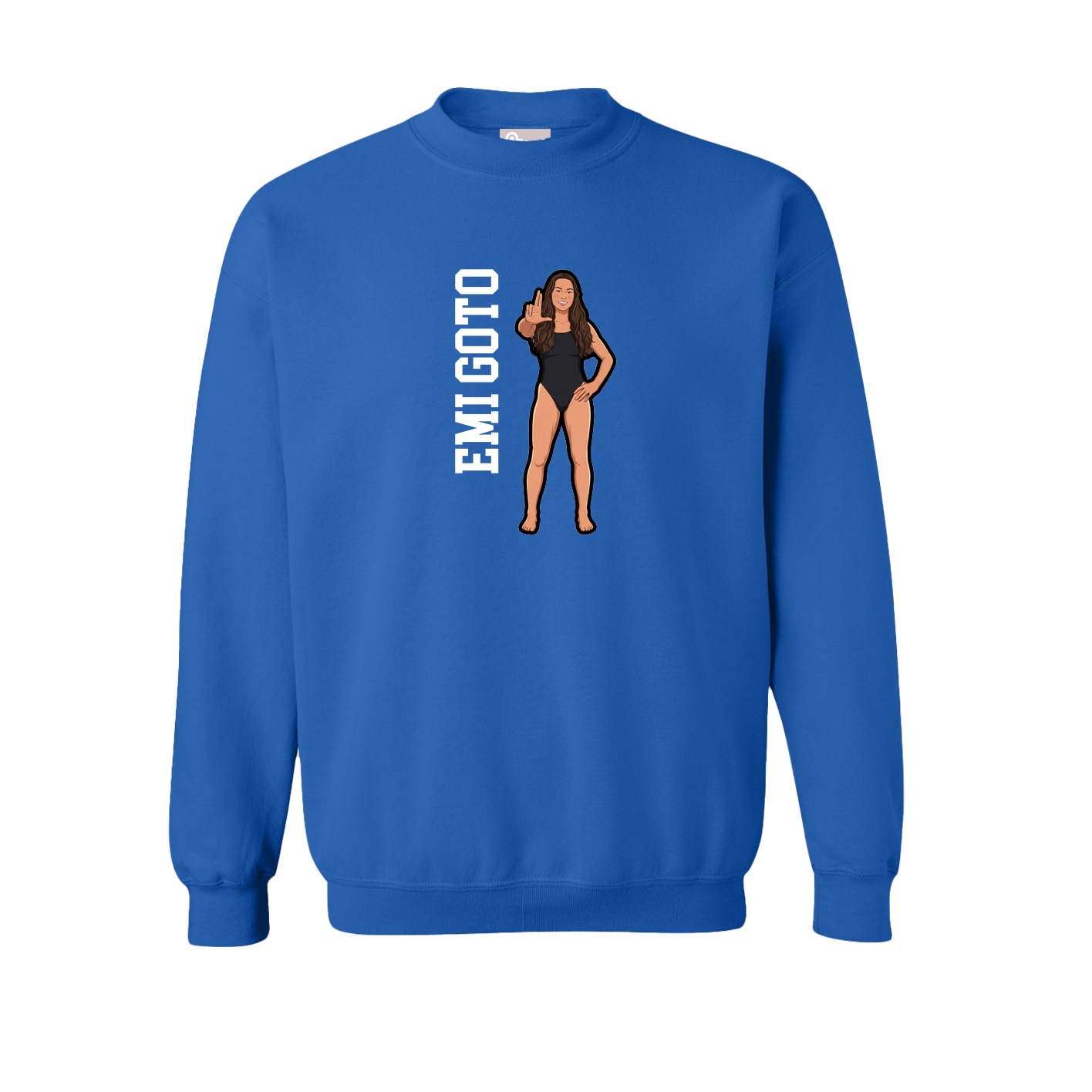 Fleece Crew — Name Vertical in Royal