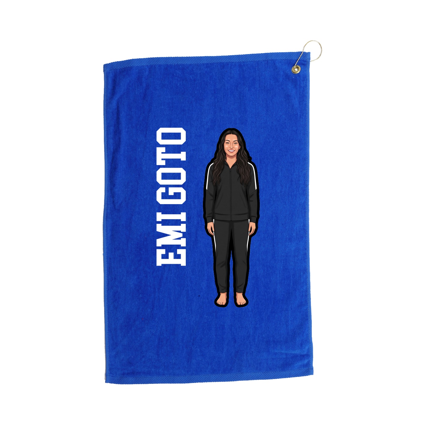 Golf Towel — Name Vertical in Royal