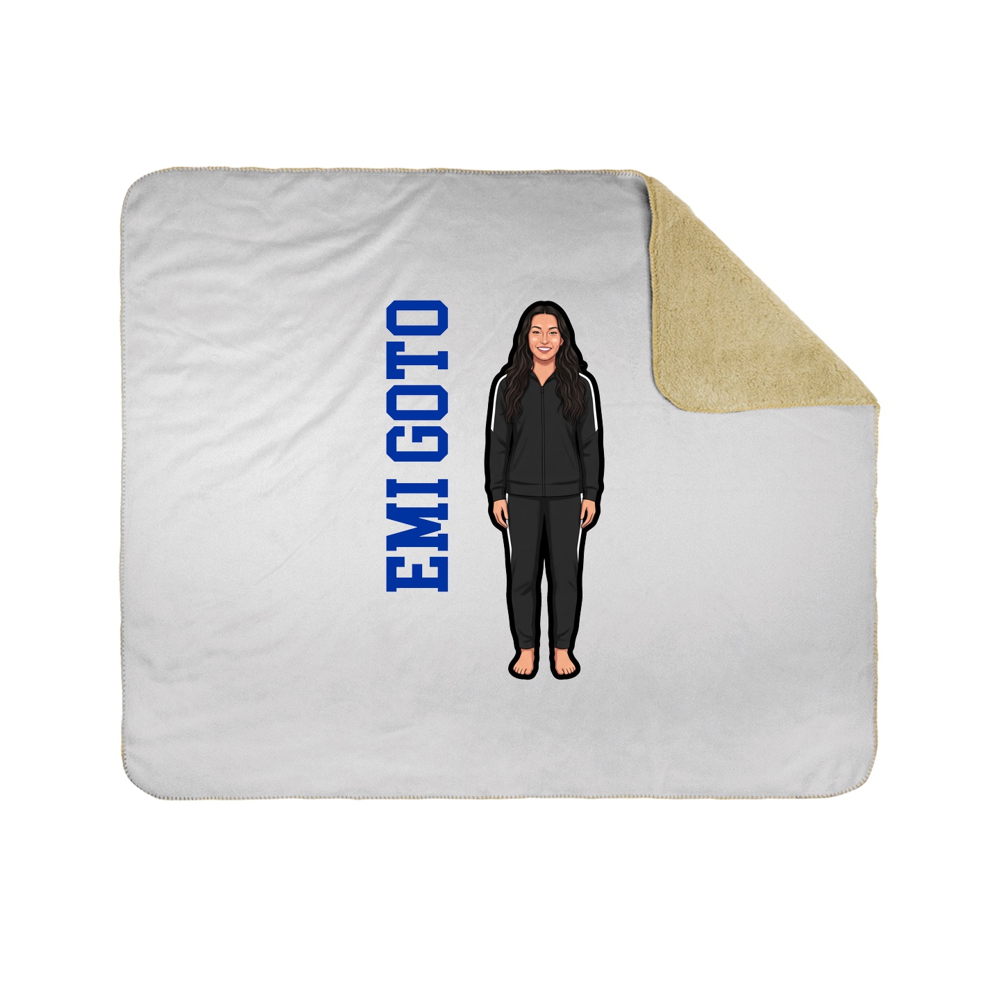 Throw Blanket — Name Vertical in White