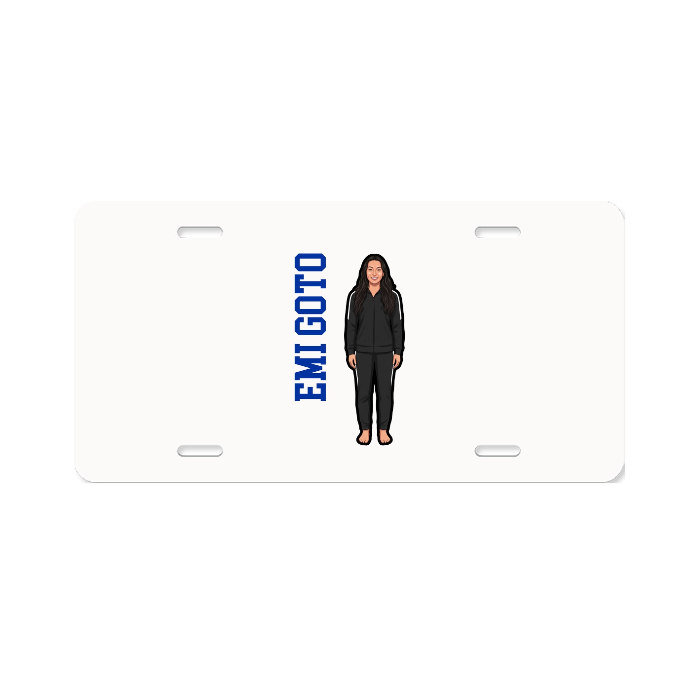 License Plate — Name Vertical in Classic