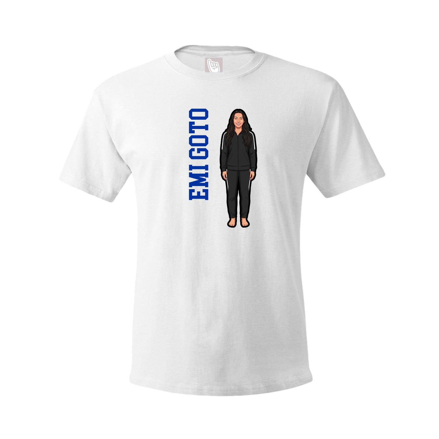 Tee — Name Vertical in White