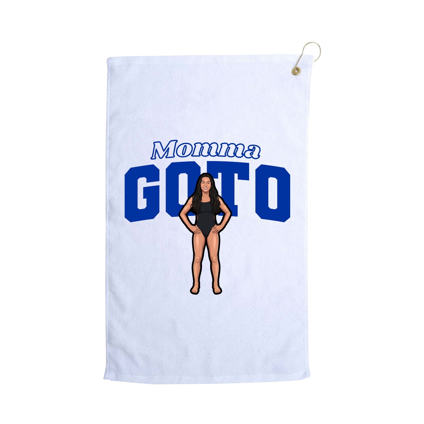 Golf Towel — Mothers Day Block in White