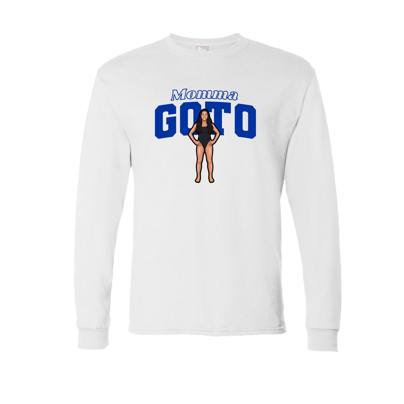 Long Sleeve Tee — Mothers Day Block in White