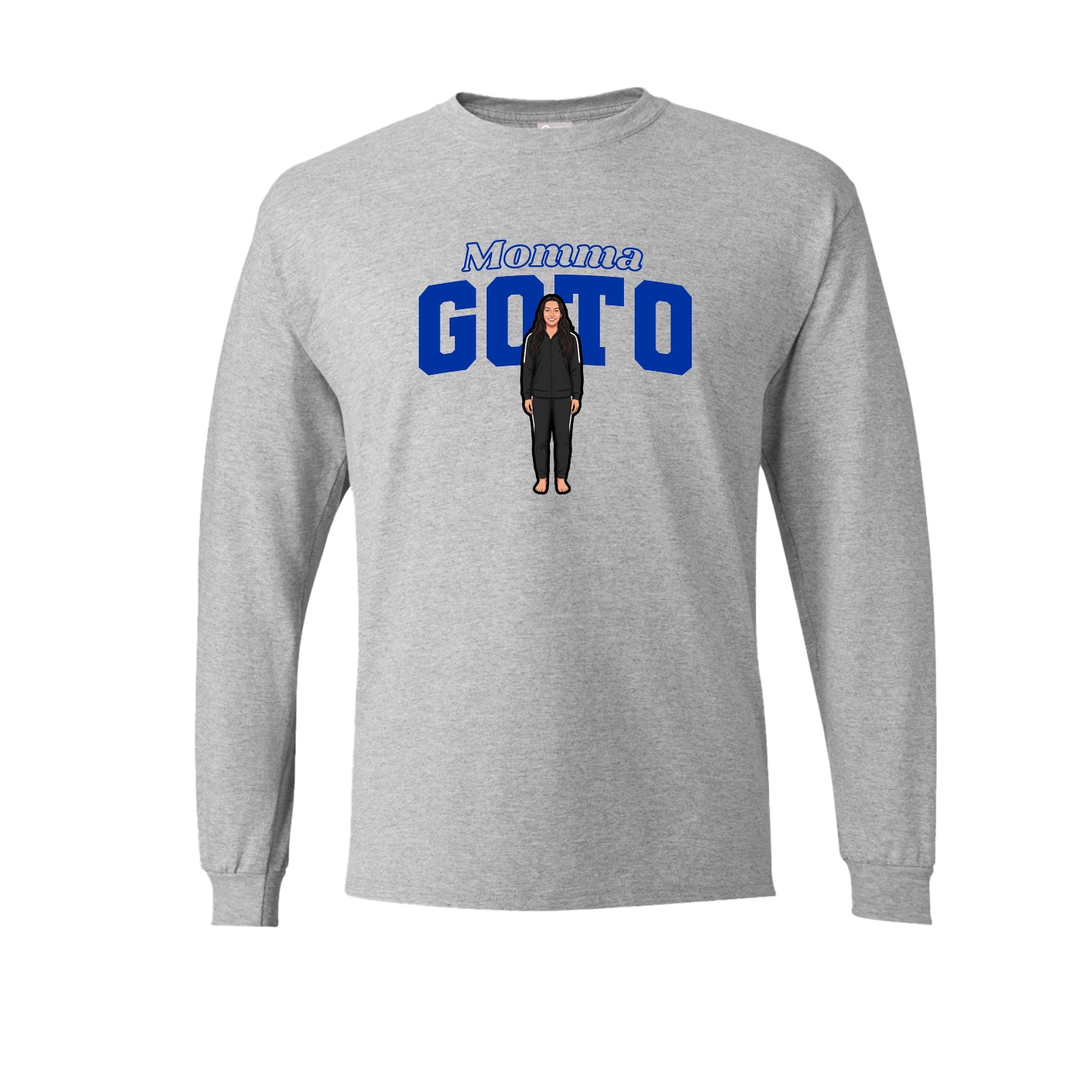 Long Sleeve Tee — Mothers Day Block in Grey