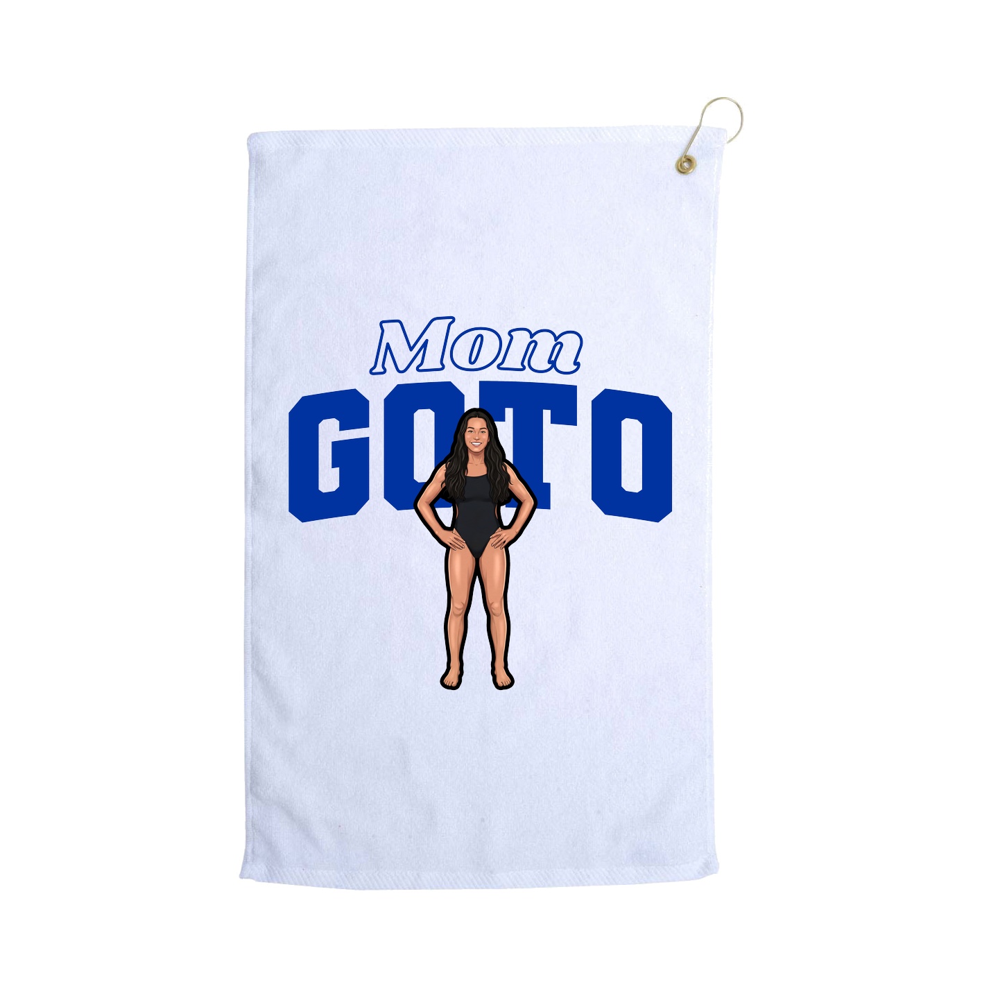 Golf Towel — Mothers Day Block in White