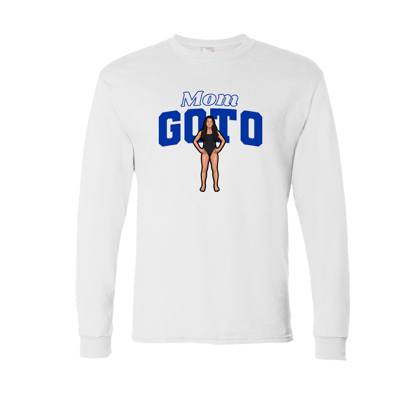 Long Sleeve Tee — Mothers Day Block in White
