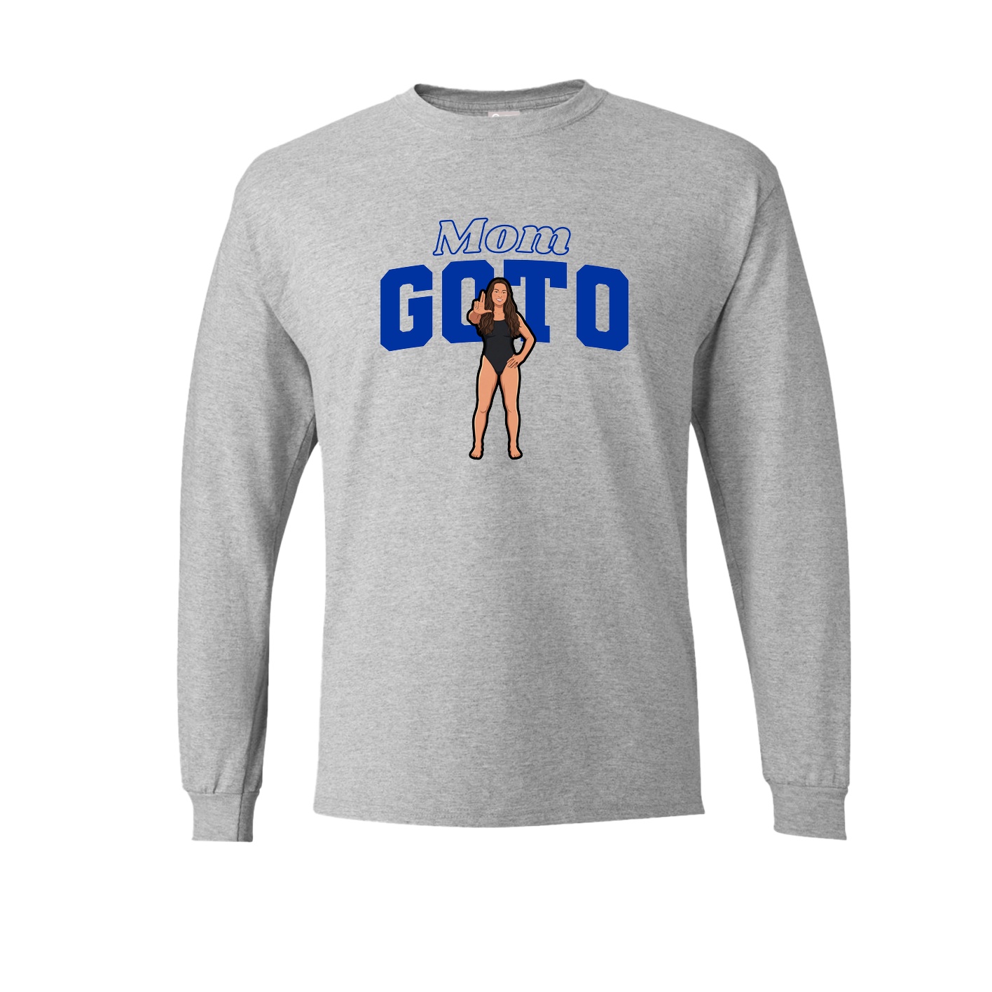 Long Sleeve Tee — Mothers Day Block in Grey