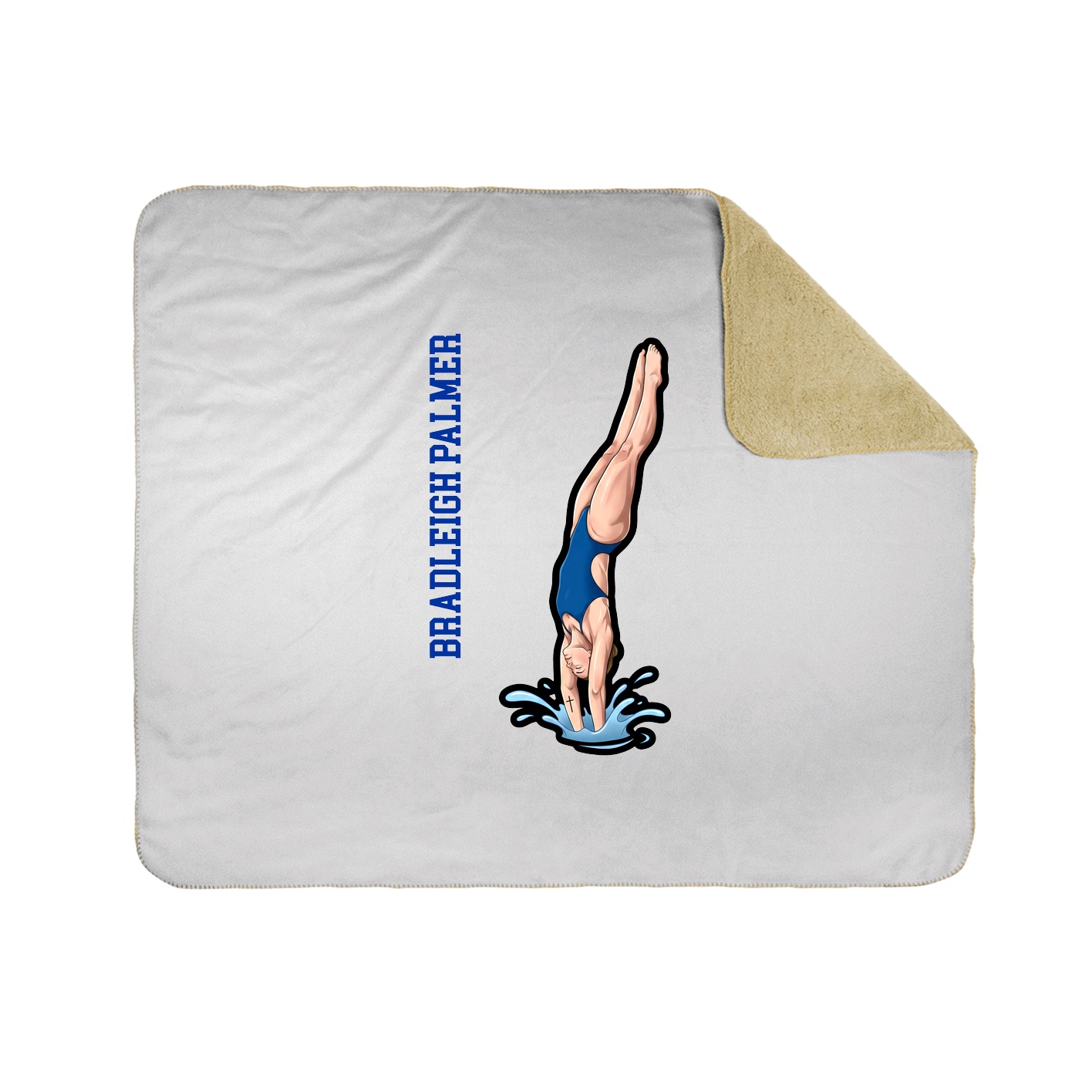 Throw Blanket — Name Vertical in White