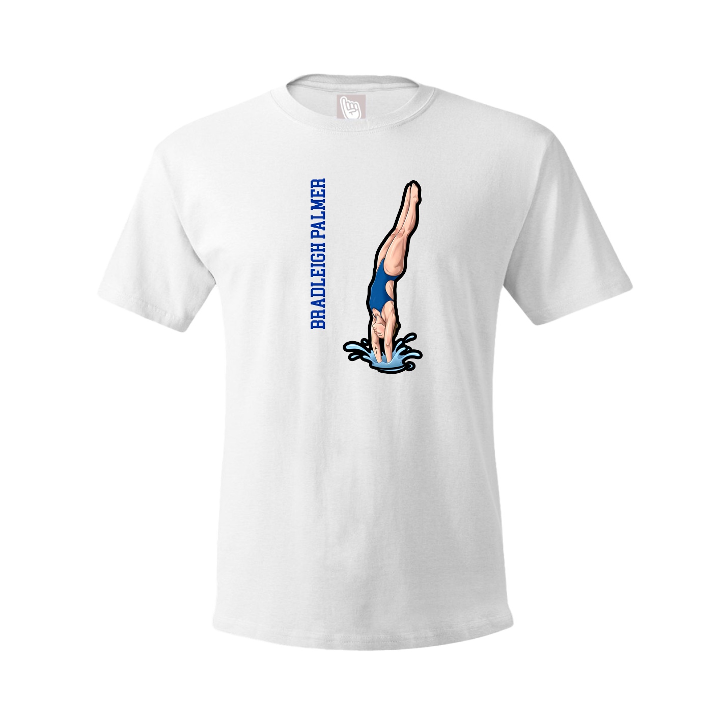 Tee — Name Vertical in White